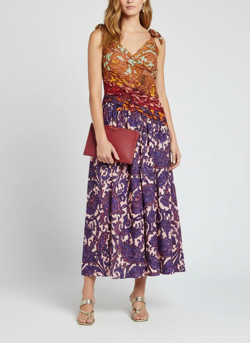 Zimmermann Cutout knotted printed linen midi dress 5