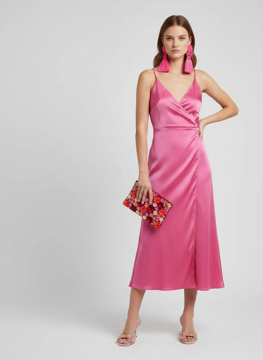 knee length dresses for ladies Malibu Patterned Midi Dress Large