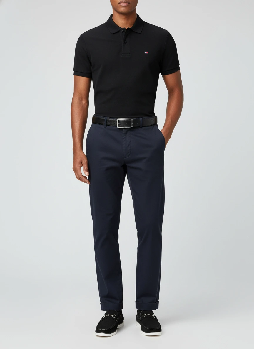 Tommy Hilfiger Men's Regular-Fit Smooth Touch Liquid Cotton Collar Stripe Polo Shirt 5