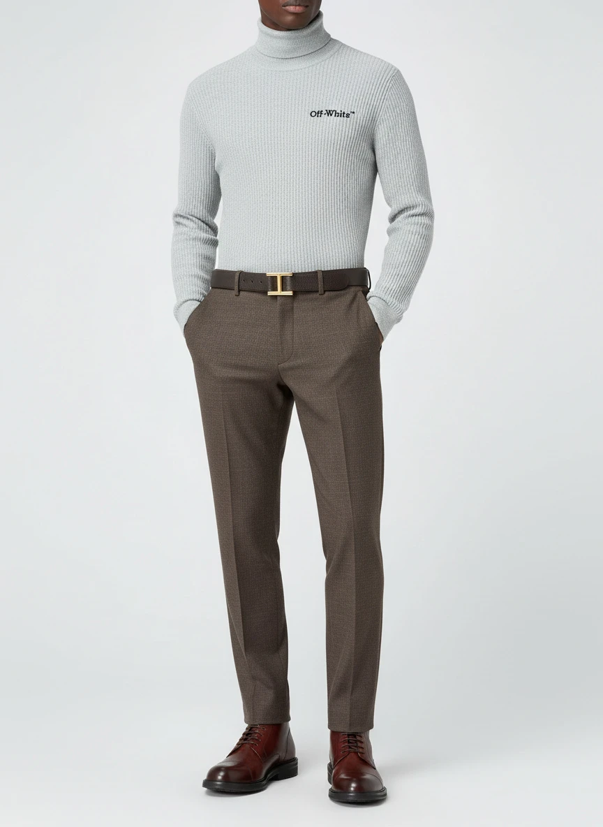 Hugo Boss Slim-fit trousers in virgin wool, silk and linen 3