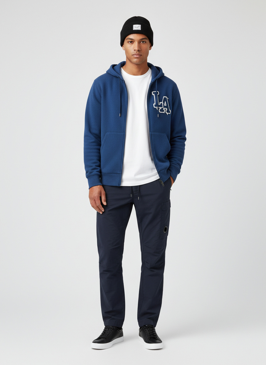 PacSun LA Raw Applique Full Zip Hoodie - Hoodies - BeyondStyle