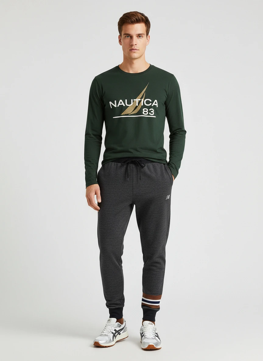 Nautica Mens Foil '83 Graphic Long-Sleeve T-Shirt 2