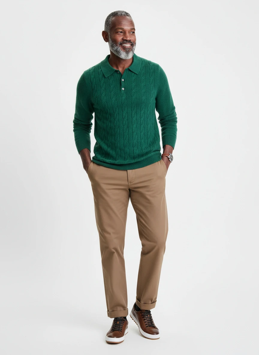 Club Room Men's Regular-Fit Cable-Knit 100% Cashmere Sweater Polo Shirt, Macy's Exclusive 7