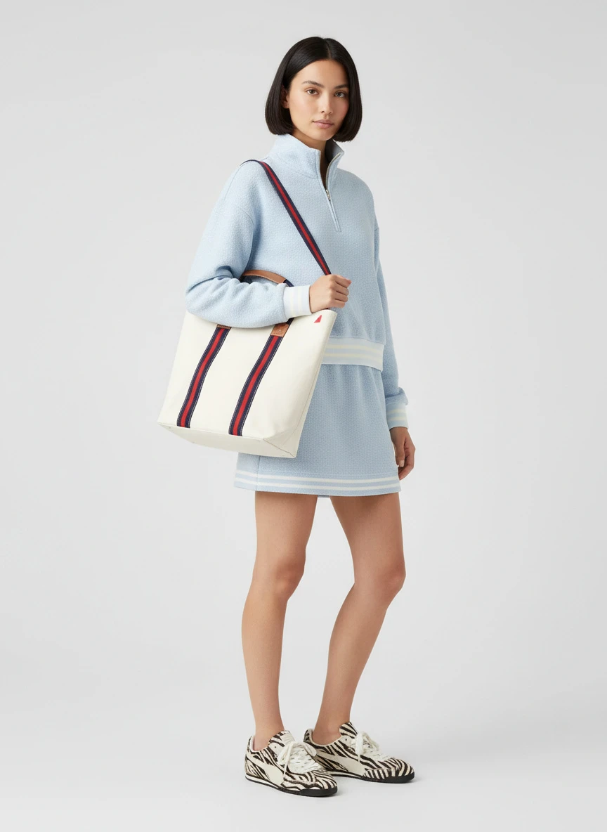 Alo Tennis Club Sweater Knit Skirt - White/Spruce Green 5